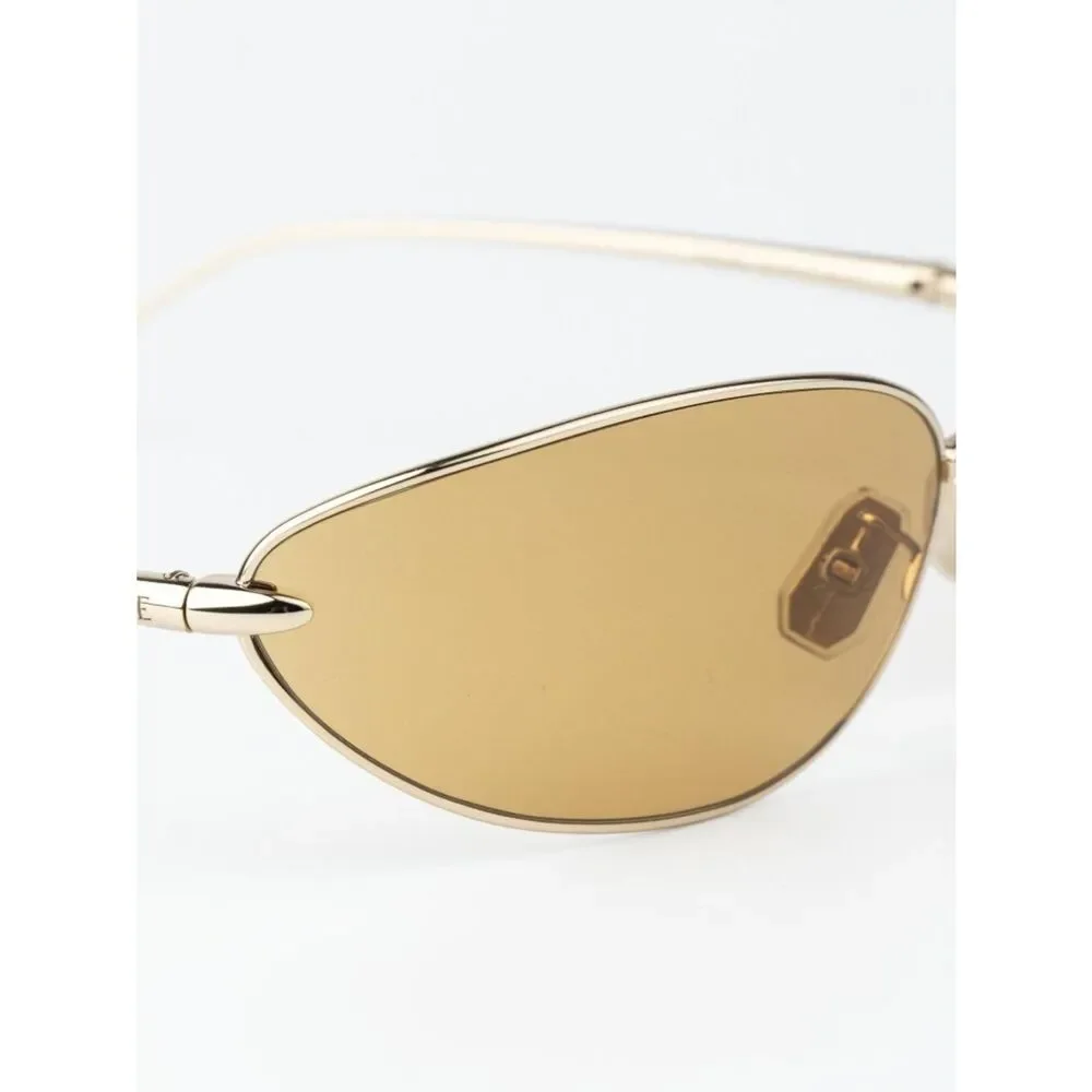 Loewe Men Sunglasses Gold Brown Wraparound LW40164U 32E NEW AUTHENTIC